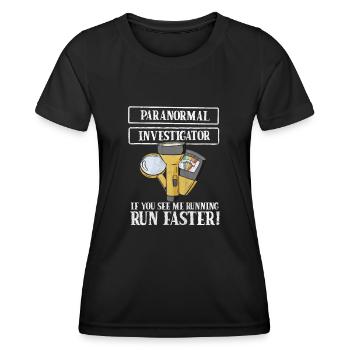 Geisterjäger Paranormaler Investigator - Frauen Funktions-T-Shirt - Schwarz - Vorne - AI Model Female 172 light (172cm)