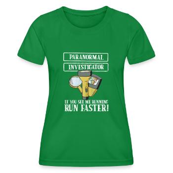 Ghost Hunter Paranormal Investigator - Women's Functional T-Shirt - kelly green - Front - AI Model Female 172 dark (172cm)
