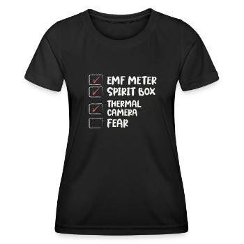 Geisterjäger Paranormaler Investigator - Frauen Funktions-T-Shirt - Schwarz - Vorne - AI Model Female 172 light (172cm)