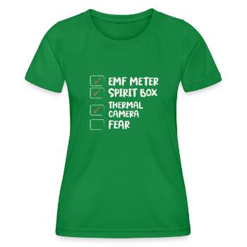 Ghost Hunter Paranormal Investigator - Women's Functional T-Shirt - kelly green - Front - AI Model Female 172 dark (172cm)