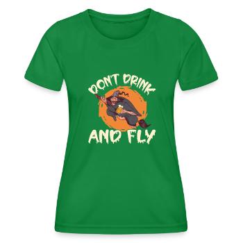 Motif de fête d’Halloween de sorcière ne buvez pas et ne volez pas - T-shirt sport Femme - vert - Devant - AI Model Female 172 dark (172cm)