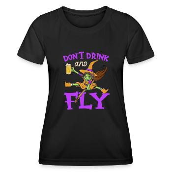 Motif de fête d’Halloween de sorcière ne buvez pas et ne volez pas - T-shirt sport Femme - noir - Devant - AI Model Female 172 light (172cm)