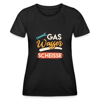 Gas Wasser Scheiße - Frauen Funktions-T-Shirt - Schwarz - Vorne - AI Model Female 172 light (172cm)