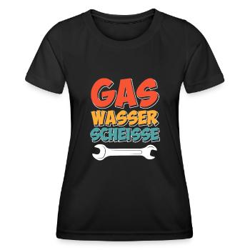 Gas Wasser Scheiße - Frauen Funktions-T-Shirt - Schwarz - Vorne - AI Model Female 172 light (172cm)