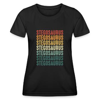 Stegosaurus en couleur - T-shirt sport Femme - noir - Devant - AI Model Female 172 light (172cm)