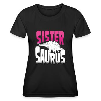 Sœur Stegosaurus - T-shirt sport Femme - noir - Devant - AI Model Female 172 light (172cm)