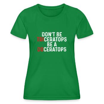 Funny Triceratops - Women's Functional T-Shirt - kelly green - Front - AI Model Female 172 dark (172cm)