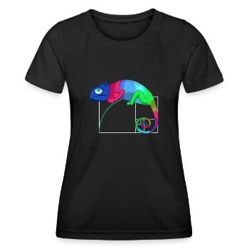 Fibonacci Jour Nombre d’Or Math Caméléon - T-shirt sport Femme - noir - Devant - AI Model Female 172 light (172cm)