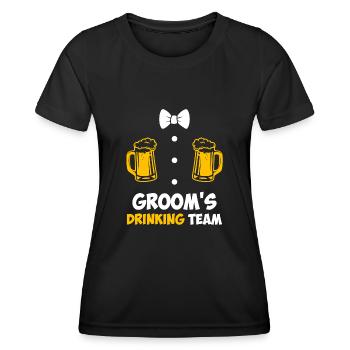 Jungesellenabschied Männer Team Bräutigam Hochzeit - Frauen Funktions-T-Shirt - Schwarz - Vorne - AI Model Female 172 light (172cm)