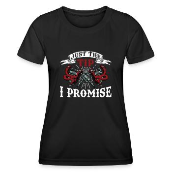 Tattoo Artist Slogan Saying - Just The Tip I Promi - Frauen Funktions-T-Shirt - Schwarz - Vorne - AI Model Female 172 light (172cm)