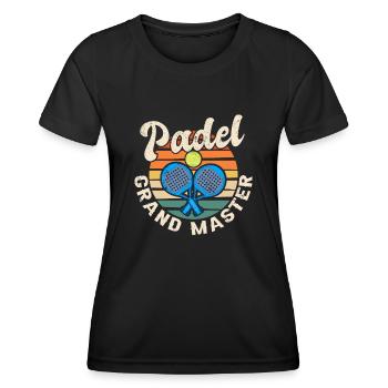 Cool Retro Crossing Raquettes Padel Grand Maître - T-shirt sport Femme - noir - Devant - AI Model Female 172 light (172cm)