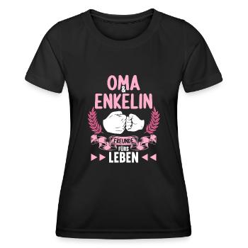 Oma Enkelin Freunde fürs Leben Omi Oma - Frauen Funktions-T-Shirt - Schwarz - Vorne - AI Model Female 172 light (172cm)