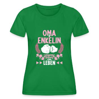 Oma Enkelin Freunde fürs Leben Omi Oma - Frauen Funktions-T-Shirt - Kelly Green - Vorne - AI Model Female 172 dark (172cm)