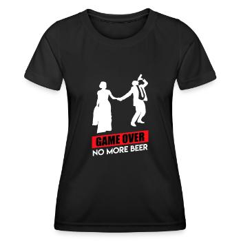 Game over- JGA Men Boys' Farewell Wedding - T-shirt sport Femme - noir - Devant - AI Model Female 172 light (172cm)