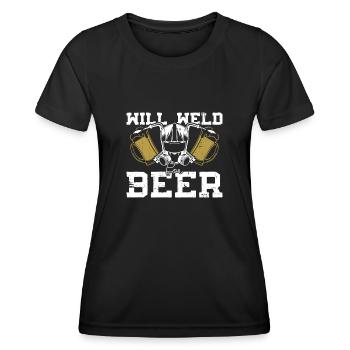 Schweißer Bier Schweißen Handwerker Metallbauer - Frauen Funktions-T-Shirt - Schwarz - Vorne - AI Model Female 172 light (172cm)