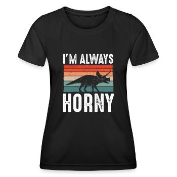 Triceratops Ist Immer Geil - Frauen Funktions-T-Shirt - Schwarz - Vorne - AI Model Female 172 light (172cm)