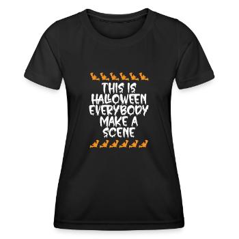 Aktuelle Stimmung an Halloween - Frauen Funktions-T-Shirt - Schwarz - Vorne - AI Model Female 172 light (172cm)