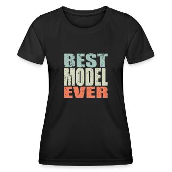 Meilleur modèle de cadeau de modèle - T-shirt sport Femme - noir - Devant - AI Model Female 172 light (172cm)