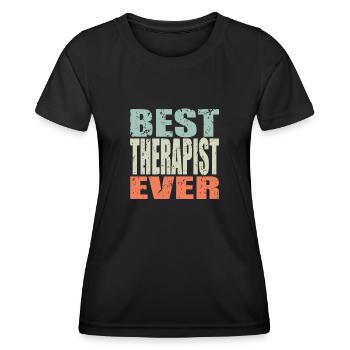 Meilleur thérapeute de tous les temps Cadeau de thérapeute - T-shirt sport Femme - noir - Devant - AI Model Female 172 light (172cm)