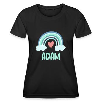 Adam Name Rainbow Baby - Women's Functional T-Shirt - black - Front - AI Model Female 172 light (172cm)