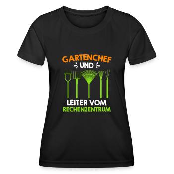 Gartenchef und Leiter vom Rechenzentrum - Frauen Funktions-T-Shirt - Schwarz - Vorne - AI Model Female 172 light (172cm)