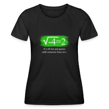 Lustiger Mathe Spruch Komplexe Zahlen - Frauen Funktions-T-Shirt - Schwarz - Vorne - AI Model Female 172 light (172cm)