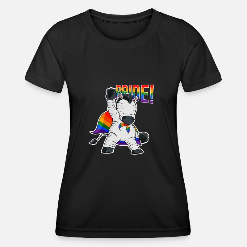 Zebra I LGBTQ Flag I Rainbow Flag I Gay Pride - Women's Functional T-Shirt - black