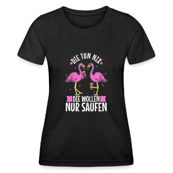 Die tun nix die wollen nur saufen - Frauen Funktions-T-Shirt - Schwarz - Vorne - AI Model Female 172 light (172cm)