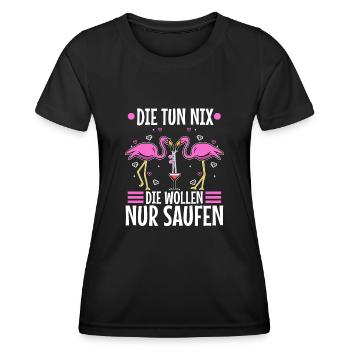 Die tun nix die wollen nur saufen - Frauen Funktions-T-Shirt - Schwarz - Vorne - AI Model Female 172 light (172cm)