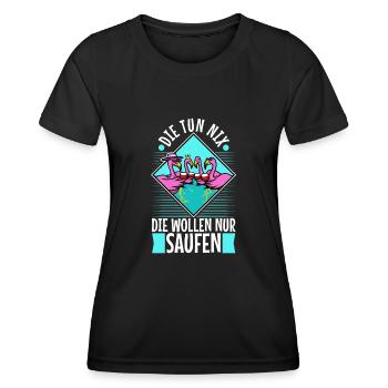 Die tun nix die wollen nur saufen - Frauen Funktions-T-Shirt - Schwarz - Vorne - AI Model Female 172 light (172cm)