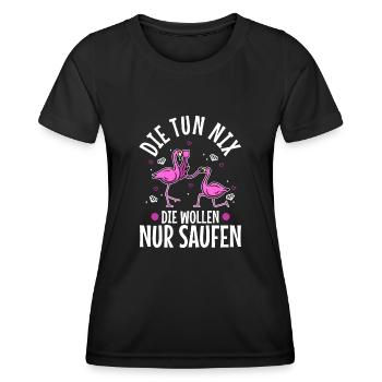 Die tun nix die wollen nur saufen - Frauen Funktions-T-Shirt - Schwarz - Vorne - AI Model Female 172 light (172cm)