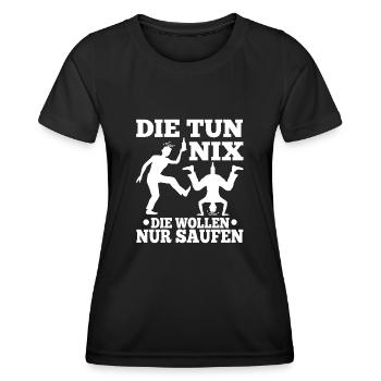 Die tun nix die wollen nur saufen - Frauen Funktions-T-Shirt - Schwarz - Vorne - AI Model Female 172 light (172cm)