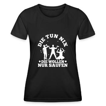 Die tun nix die wollen nur saufen - Frauen Funktions-T-Shirt - Schwarz - Vorne - AI Model Female 172 light (172cm)