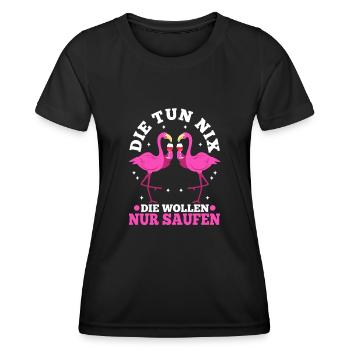 Die tun nix die wollen nur saufen - Frauen Funktions-T-Shirt - Schwarz - Vorne - AI Model Female 172 light (172cm)