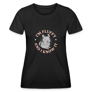 Chinchilla moelleux - T-shirt sport Femme - noir - Devant - AI Model Female 172 light (172cm)
