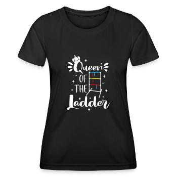 Queen Of The Ladder, Lustig Ladder Ball Champion - Women's Functional T-Shirt - black - Front - AI Model Female 172 light (172cm)
