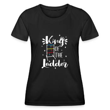 King Of The Ladder, Lustig Ladder Ball Champion - Women's Functional T-Shirt - black - Front - AI Model Female 172 light (172cm)