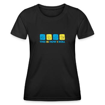 This Is How I Roll - Dreidel Menorah Hanukkah - Women's Functional T-Shirt - black - Front - AI Model Female 172 light (172cm)