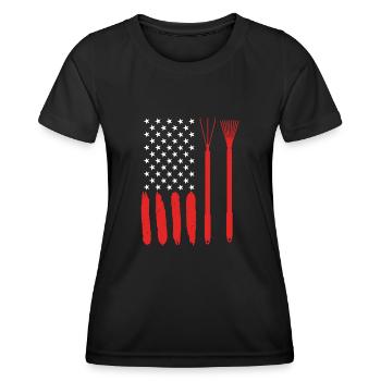 USA Gardener Data Center Gardening - Women's Functional T-Shirt - black - Front - AI Model Female 172 light (172cm)