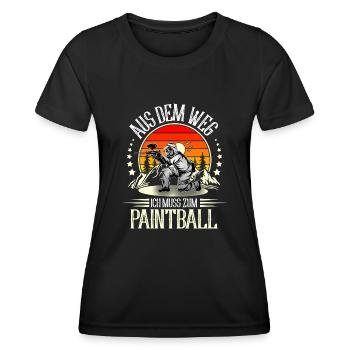 Paintball - Frauen Funktions-T-Shirt - Schwarz - Vorne - AI Model Female 172 light (172cm)