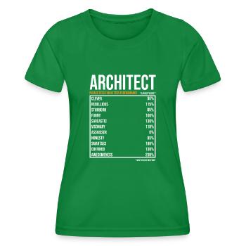 Architecte du jour Drôle d’architecte - T-shirt sport Femme - vert - Devant - AI Model Female 172 dark (172cm)