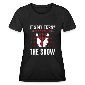 Bowling - Frauen Funktions-T-Shirt - Schwarz - Vorne - AI Model Female 172 light (172cm)