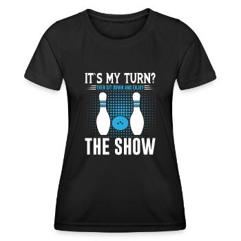 Bowling - Frauen Funktions-T-Shirt - Schwarz - Vorne - AI Model Female 172 light (172cm)