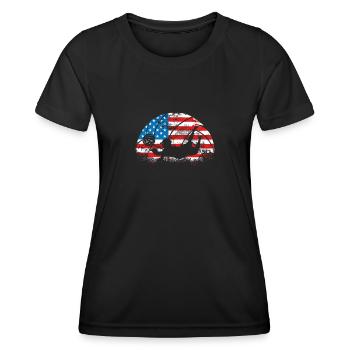 Volleyball player Usa flag - Women's Functional T-Shirt - black - Front - AI Model Female 172 light (172cm)