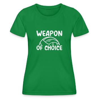 Volleyballwaffe Der Wahl - Frauen Funktions-T-Shirt - Kelly Green - Vorne - AI Model Female 172 dark (172cm)