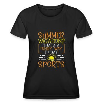 Sportliche Sommerferien - Frauen Funktions-T-Shirt - Schwarz - Vorne - AI Model Female 172 light (172cm)