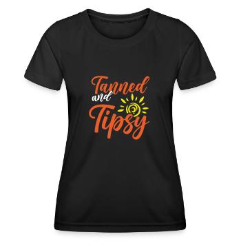 Tanned And Tipsy - Women's Functional T-Shirt - black - Front - AI Model Female 172 light (172cm)