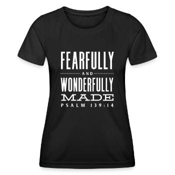 Anxious and Wonderfully Made Psalm 139 - Women's Functional T-Shirt - black - Front - AI Model Female 172 light (172cm)