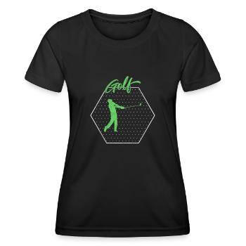 Golf - Frauen Funktions-T-Shirt - Schwarz - Vorne - AI Model Female 172 light (172cm)