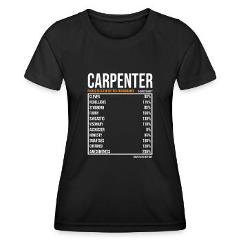 Schreiner tageswerte Lustiger Schreiner - Frauen Funktions-T-Shirt - Schwarz - Vorne - AI Model Female 172 light (172cm)